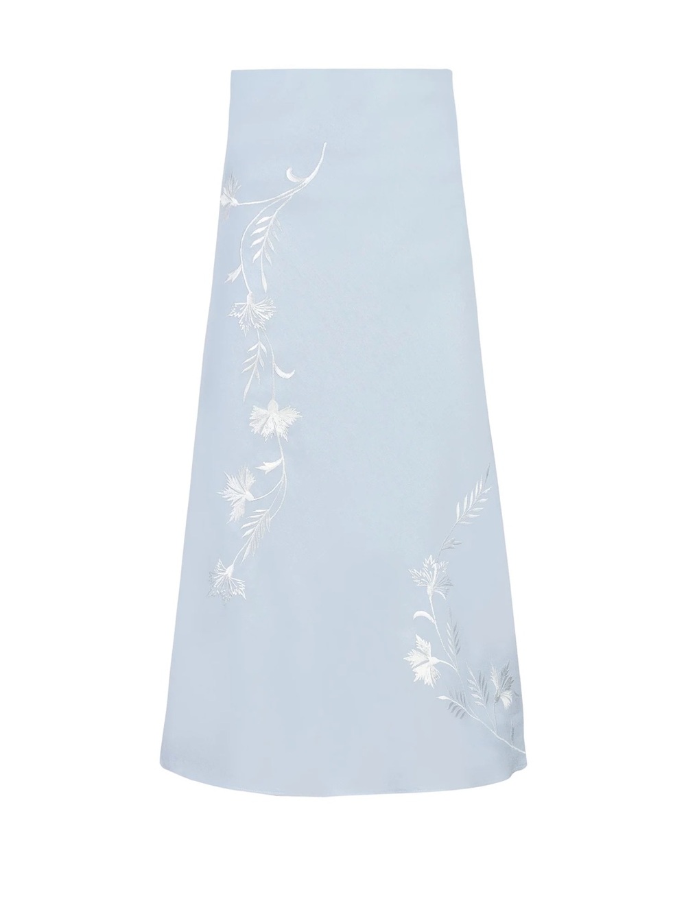 Rosewater House Lily Skirt Lily Embroidery Blue & White Size Small